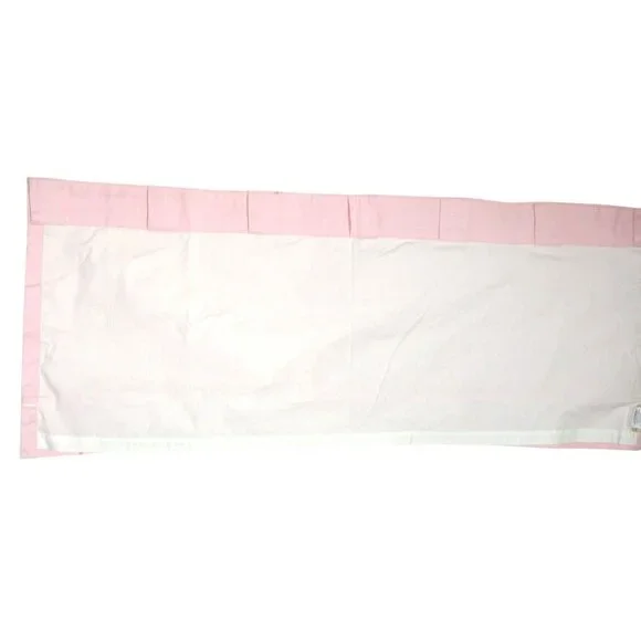 Pottery Barn Kids Girls Nursery 2 Pink Cotton Lined Valances 18x44 White Piping - Picture 4 of 8